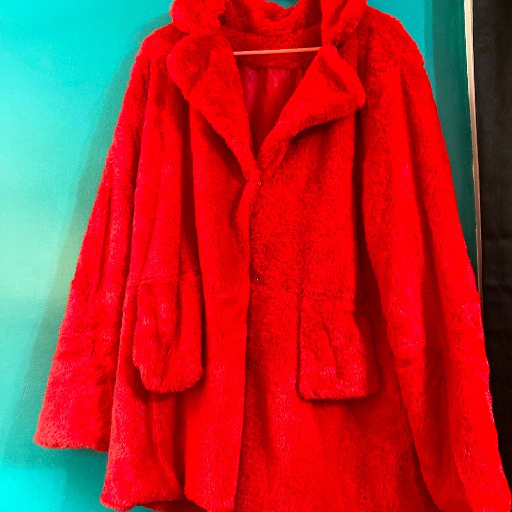 Crush on You Red Fur Coat